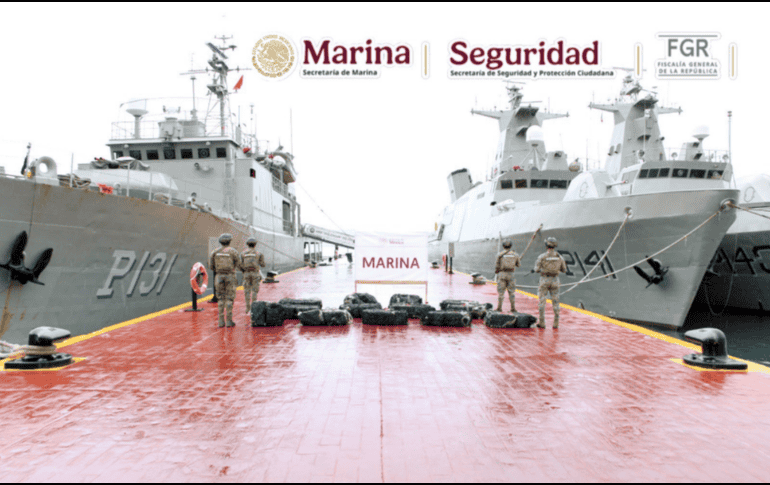 Con esta acción, según declaró la Semar, se evita que 1.6 millones de dosis de droga lleguen a las calles de México. X / @GabSeguridadMX