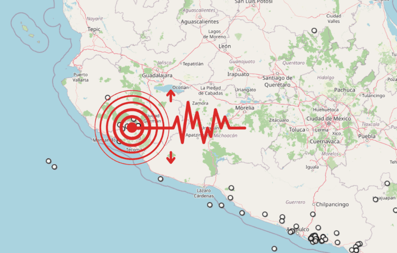 &nbsp;Sismo en Colima. ESPECIAL / SSN