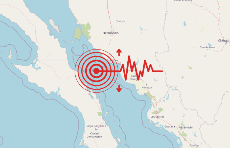 &nbsp;Sismo en Baja California Sur. ESPECIAL / SSN