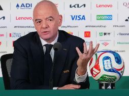 Gianni Infantino, presidente de la FIFA, durante una rueda de prensa en el Estadio Ciudad de México, previo al inicio del Mundial 2026. IMAGO7