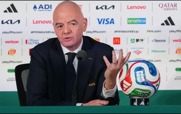 Gianni Infantino, presidente de la FIFA, durante una rueda de prensa en el Estadio Ciudad de México, previo al inicio del Mundial 2026. IMAGO7