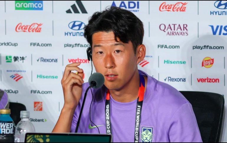 Son Heung-min durante la conferencia de prensa este miércoles 10 de junio. EL INFORMADOR / A. NAVARRO