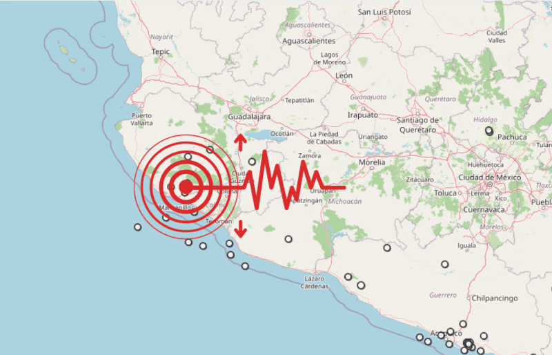 &nbsp;Sismos en Jalisco. ESPECIAL / SSN