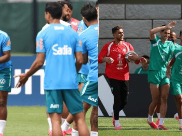 Brasil y Marruecos entrenando previo a su partido del sábado. EFE/S. MOREIRA/CANVA