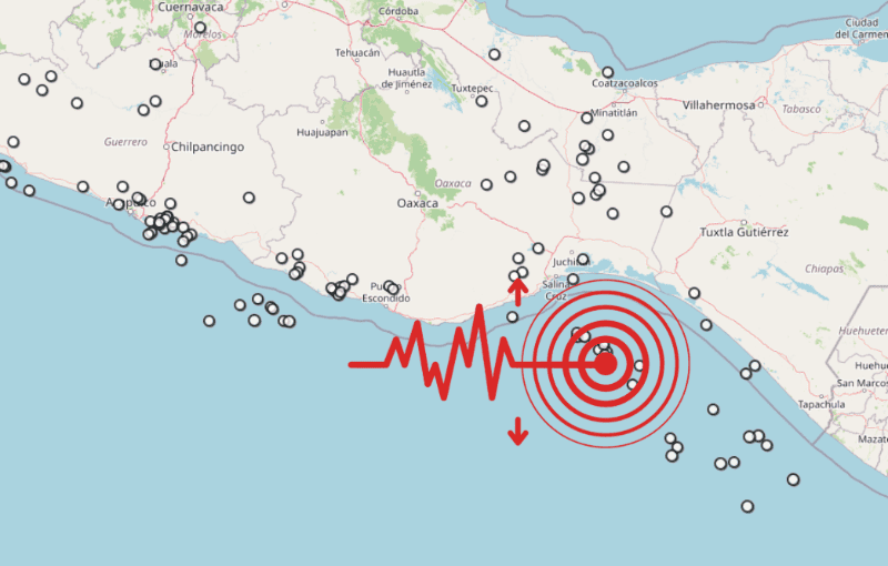 &nbsp;Sismo en Oaxaca. ESPECIAL / SSN