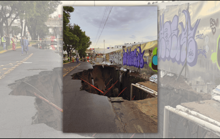 Un megasocavón de 25 metros de largo y 10 de profundidad devoró los carriles laterales de la transitada Avenida López Mateos. X / @siapagdl
