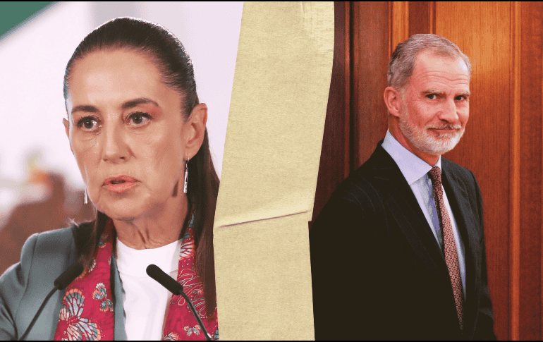 Sheinbaum se pronunció sobre la futura visita al país del rey español, Felipe VI, por los eventos del Mundial celebrados en Guadalajara. SUN/M. Guzmán/EFE/B. Sánchez.Trillo