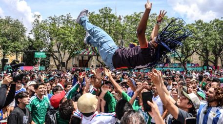 El tradicional grito de “¡Quiere volar!” se ha convertido en uno de los momentos más esperados del FIFA Fan Festival de Guadalajara. EL INFORMADOR/ A. NAVARRO.