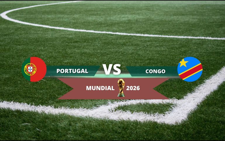 Portugal y la República Democrática del Congo se medirán este miércoles 17 de junio de 2026 en un encuentro correspondiente a la fase de grupos de la Copa Mundial de la FIFA. ESPECIAL / CANVA
