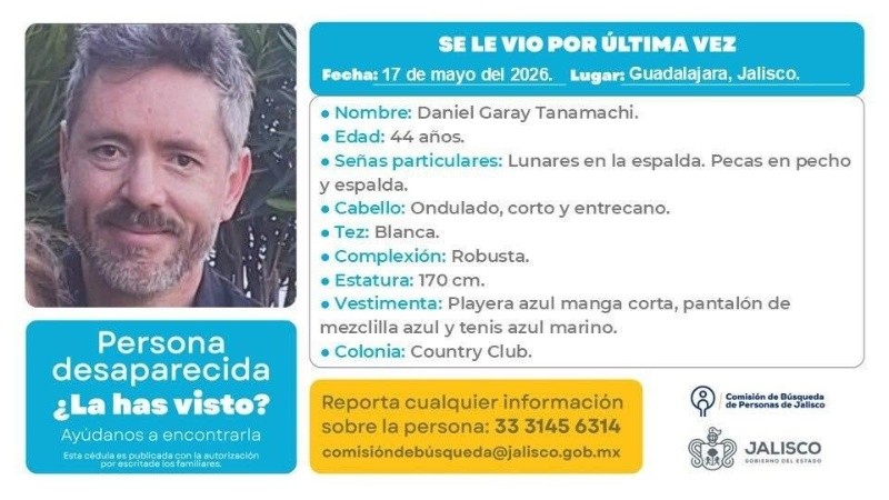 Ficha de búsqueda de Daniel Garay Tanamachi. ESPECIAL&nbsp;