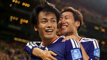 Ayase Ueda anotó dos de los goles japoneses. AP/S. Yaker