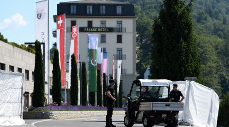 Irán, Estados Unidos y los mediadores estuvieron toda la noche del domingo en el complejo turístico de Bürgenstock, Suiza intentando llegar a un acuerdo de paz. XINHUA/L. YI