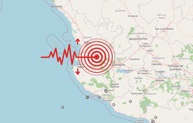 &nbsp;Sismos en Nayarit. ESPECIAL / SSN