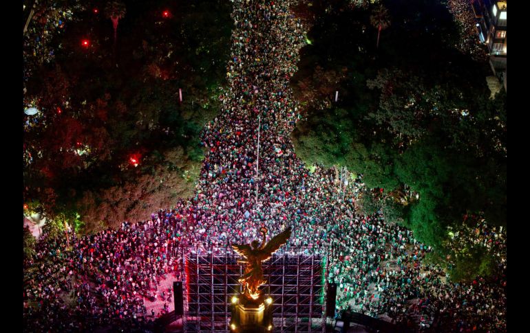 El Ángel de la Independencia y Reforma se convirtieron en un popular punto de encuentro en pleno Mundial 2026. EFE/T. Pérez