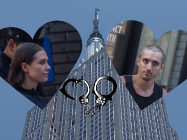 Angela Nikolau e Ivan Beerkus (Kuznetsov) fueron liberados un día después de su detención por subir al icónico edificio de Nueva York. EFE / EPA / Olga Fedorova