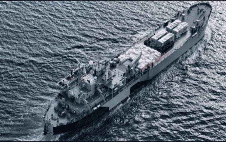 De acuerdo con el comunicado, se emplean 100 elementos navales de las Brigadas de Respuesta ante Emergencias para el embarque. ESPECIAL / GOBIERNO DE MÉXICO