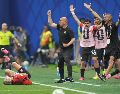 El entrenador de la selección de Egipto Hossam Hassan, durante el partido de octavos de final del Mundial 2026 entre Argentina y Egipto, este martes en el Atlanta Stadium. EFE / Alberto Boal