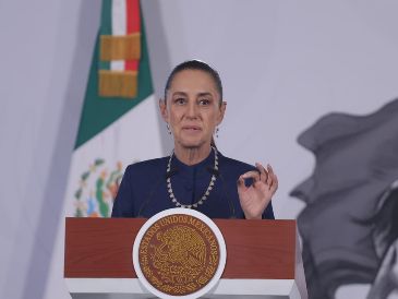 La Presidenta de México, Claudia Sheinbaum, durante su conferencia de prensa matutina de este jueves. SUN/G. Pano