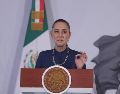 La Presidenta de México, Claudia Sheinbaum, durante su conferencia de prensa matutina de este jueves. SUN/G. Pano