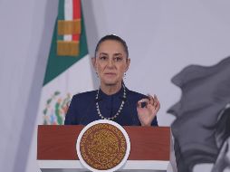 La Presidenta de México, Claudia Sheinbaum, durante su conferencia de prensa matutina de este jueves. SUN/G. Pano