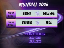La fase de Cuartos de Final del Mundial 2026 concluirá hoy sábado 11 de julio con una doble cartelera. ESPECIAL / CANVA