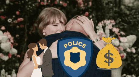 Decenas de policías apostados en los alrededores del Garden durante la boda de Taylor Swift y  Travis Kelce. INSTAGRAM / @taylorswift