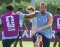 Harry Kane durante el entrenamiento de Inglaterra antes del partido contra Noruega. EFE/C. Herrera