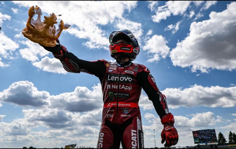 El español Marc Márquez (Ducati Desmosedici GP26) ha ganado con autoridad su tercer gran premio de la temporada al vencer el de Alemania de MotoGP, en el circuito de Sachsenring, 12 julio 2026. EFE / FILIP SINGER