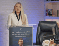 Erika Kirk asumió la dirección de Turning Point USA tras el fallecimiento de su esposo, Charlie Kirk. EFE / ARCHIVO