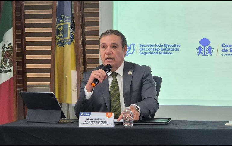 Roberto Alarcón Estrada en conferencia destacó la disminución de homicidio doloso en Jalisco así como otros delitos. EL INFORMADOR / R. Bobadilla