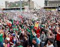 El desarrollo de las actividades en el Fan Fest capitalino transcurrió de manera ordenada y sin incidentes mayores. EFE/M. Guzmán