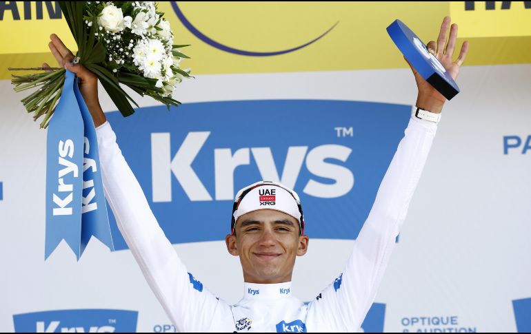 Isaac del Toro terminó la competencia a 1.21 del ganador, el belga Remco Evenepoel, y a 5 segundos de Paul Seixas, que entró cuarto. EFE / Y. Valat