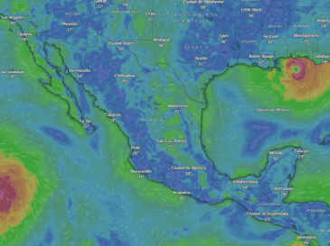 El huracán “Fausto” mantiene bajo vigilancia a las autoridades meteorológicas este martes 21 de julio de 2026. WINDY