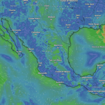 El huracán “Fausto” mantiene bajo vigilancia a las autoridades meteorológicas este martes 21 de julio de 2026. WINDY