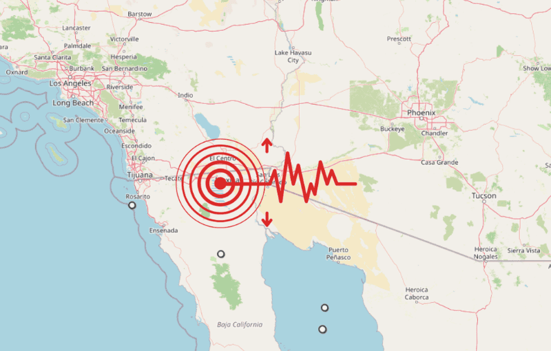 &nbsp;Sismo en Baja California. ESPECIAL / SSN