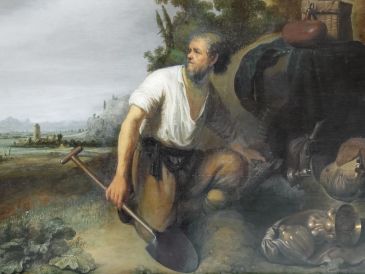 Se nos dice que hay que renunciar a todo para seguir a Jesús: hay que valorarlo por encima de todas las posesiones y puestos de importancia. WIKIPEDIA/"El tesoro escondido", de Rembrandt van Rijn
