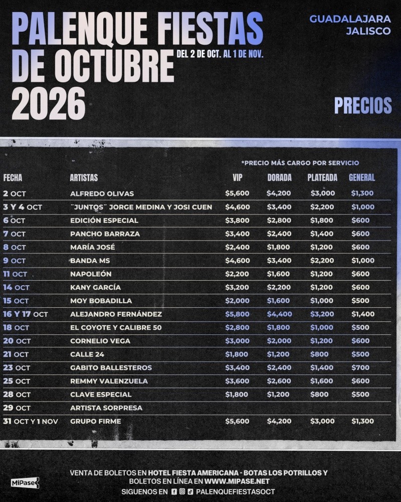 ESPECIAL/Facebook/ Palenque Fiestas Octubre.