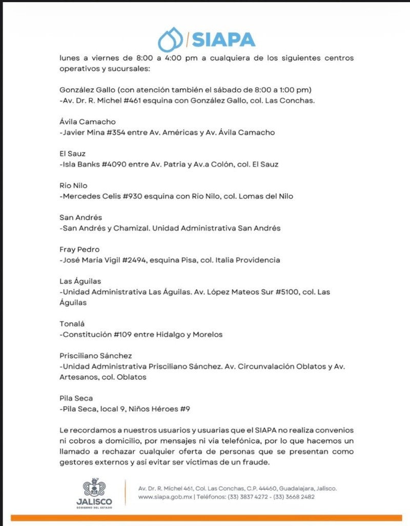 &nbsp;Las sucursales y centros operativos habilitados para recibir a los usuarios. ESPECIAL