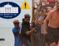 Miles de jóvenes marroquíes llegaron este jueves a la frontera entre Castillejos (Marruecos) y Ceuta para tratar de cruzar la valla que separa las dos ciudades. EFE / Reduan Dris