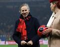 Franco Baresi durante las celebraciones por el aniversario 125 del Milan, en el año 2024. EFE/R. Bregani