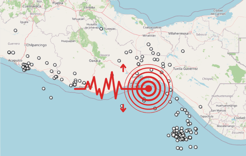 &nbsp;Sismo en Oaxaca. ESPECIAL / SSN