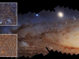 Fotografía cedida por la NASA tomada por el telescopio espacial Hubble el detalle de millones de estrellas en la galaxia de Andrómeda, donde las regiones que han experimentado una formación estelar reciente se ven notablemente más azules que aquellas con una formación estelar menos reciente. EFE/NASA