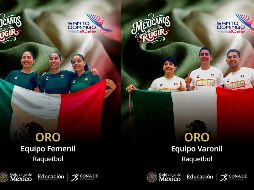México se impuso en ráquetbol a Guatemala y Costa Rica en las ramas femenil y varonil respectivamente. ESPECIAL / X: @conadeoficial
