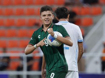 Tahiel Jiménez. El atacante veracruzano anotó tres goles y fue clave para instalar al equipo en las semifinales de Santo Domingo 2026. X/miseleccionsubs