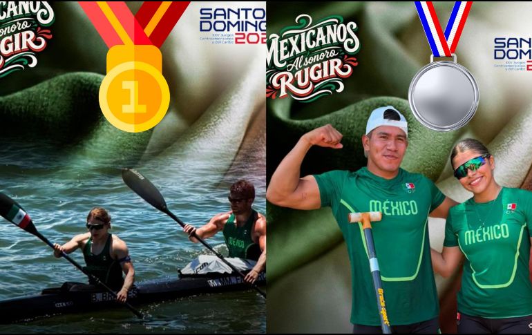México acumuló siete medallas en ocho eventos de los Juegos Centroamericanos y del Caribe Santo Domingo 2026 dentro de la disciplina de canotaje. ESPECIAL / X: @conadeoficial
