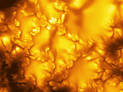 Los investigadores observaron ondulaciones de inestabilidad en la superficie del sol causadas por fragmentos de plasma magnetizado que se desplazaban unos junto a otros a distintas velocidades. Observatorio Solar Nacional de la Fundación Nacional de Ciencias vía AP