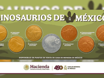 La serie está conformada por seis medallas distintas, cada una dedicada a un espécimen único descubierto en diferentes estados de la república.  ESPECIAL/GOBIERNODEMÉXICO