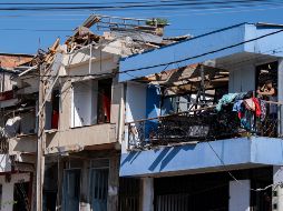 Fotografía que muestra viviendas afectadas luego de un terremoto de magnitud 7.4 este lunes en Pereira, Colombia. EFE/L. Castañeda