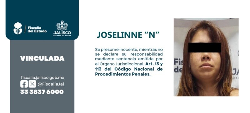 Las autoridades determinaron la probable participación de Joselinne “N”, quien estaría presuntamente relacionada con la sustracción dinero de las cuentas bancarias de Riacardo.&nbsp;ESPECIAL /Fiscalía de Jalisco