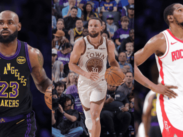 LeBron, Curry y Durant son tres de los últimos y más fuertes pilares que conservan sus fortalezas a pesar de ver su auge en la década pasada. AFP/CANVA